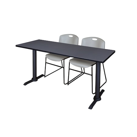 CAIN Rectangle Tables > Training Tables > Cain Training Table & Chair Sets, 66 X 24 X 29, Grey MTRCT6624GY44GY